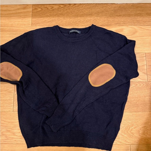 Brandy Melville Other - Brandy Melville Navy Sweater with Brown Elbow Patches
